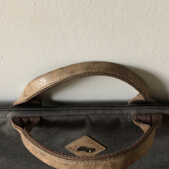 SOLO New York Urban Nomad Fully Padded 15.6" Laptop Briefcase Gray & Bro… - Picture 3 of 11